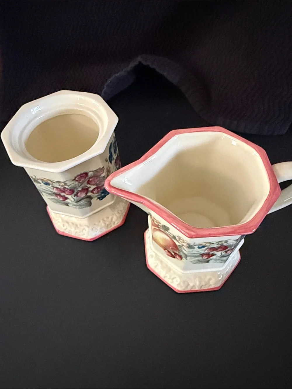 Avon’s Sweet Country Harvest Ceramic Creamer and Sugar Dish